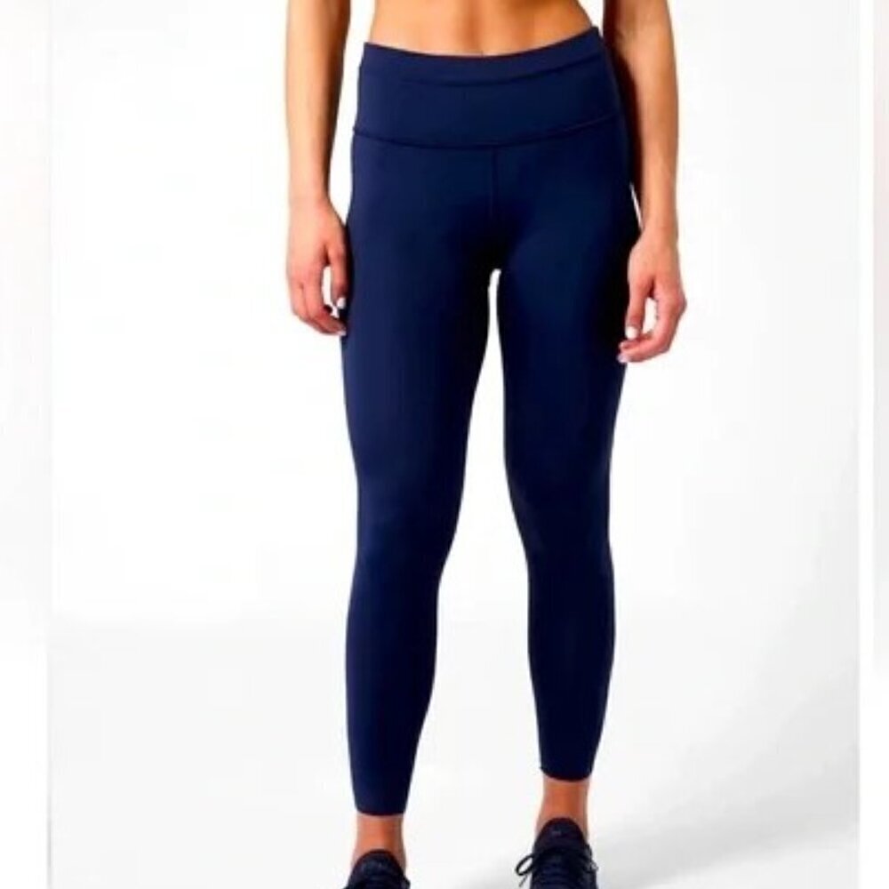 Athleta Accelerate Lasercut 7/8 Tight - M Dress Blue